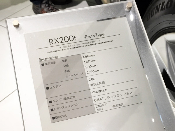 レクサス新型RX 200t　ボディサイズ