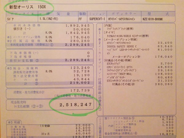 トヨタ オーリス試乗 見積り 値引きについて 7 8 スター カーズ