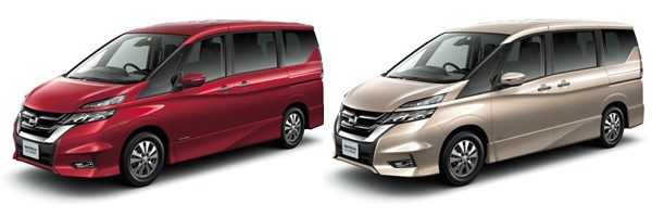 日産・セレナ　「マルーンレッド（左）」「カシミアグレージュ（右）」