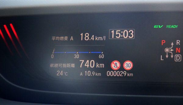 ホンダ・フリード ハイブリッド G Honda SENSING　インフォメーションディスプレイ